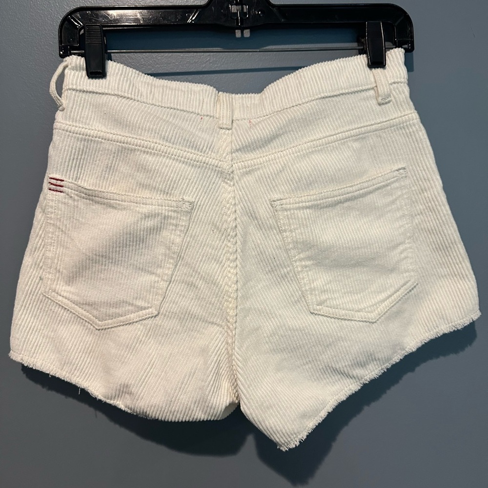 Urban Outfitters White High Waist Corduroy Shorts